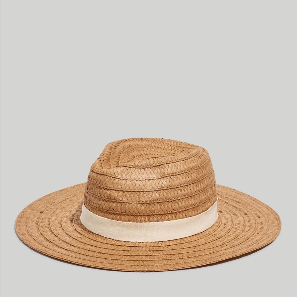 Madewell Packable Braided Straw Hat, M/L Size, Tan and Cream Color - Picture 2 of 10